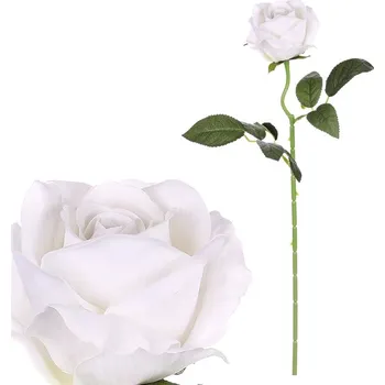 umělá květina Bílá sametová umělá růže - realistická květina pro celoroční výzdobu Barva: bílá