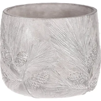 Stojan na květiny Betonový obal na květiny stříbrný s vzorem borovice, stabilní a dekorativní Barva: Stříbrná