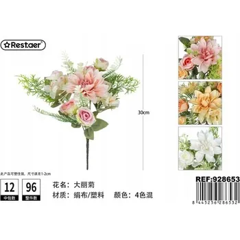 umělá květina Rest.aer - Svazek 5 větví velké jiřiny, 30 cm