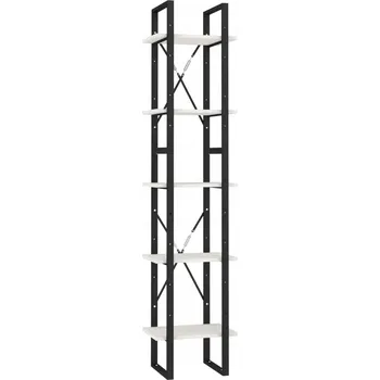 Knihovna 5-patrový regál na knihy, bílý, 40x30x175 cm