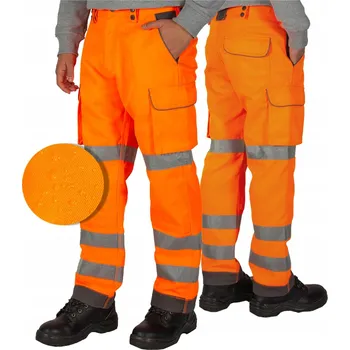 Pracovní obuv Pánské pracovní kalhoty výstražné nepromokavé oranžové FIRI, velikost 32