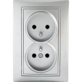 Elektrická zásuvka Elektrická Zásuvka Kanlux stříbrná