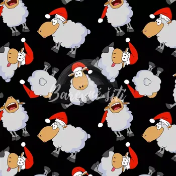 Úplet, Vánoční ovečky na černé (E) (Top kvalitní úplet Bella digitisk)