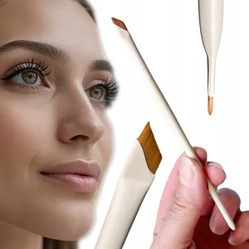 Kosmetický štětec ŠTĚTEČEK zkosený tenký precizní na obočí a oči henny pasty PLOCHÝ