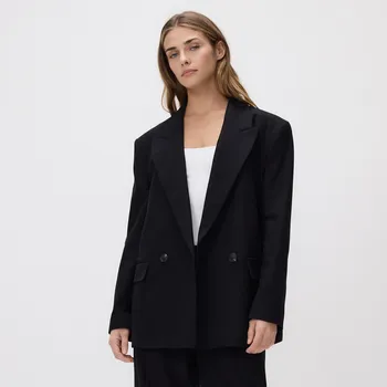 Dámské sako Reserved - Blejzr z viskózové směsi - černý - 061JL-99X - 061JL-99X-XXL