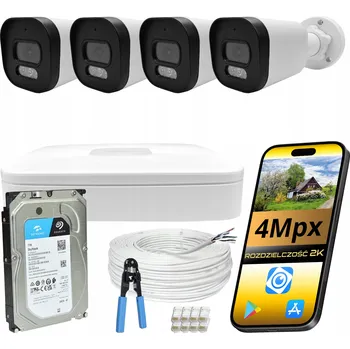 IP kamera SADA KAMER PRO MONITORING DOMU 4Mpx IP POE, 4 VENKOVNÍ KAMERY, 1TB DAHUA