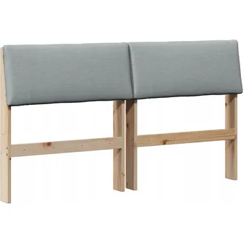 Čalouněné čelo postele Světle šedá 150 cm Masivní borové dřevo