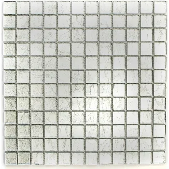 Obklad Skleněná mozaika WzorcowniaStudio 30 x 30 cm, odstíny šedé a stříbrné
