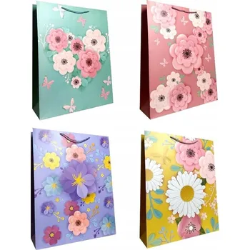 Dárková taška Dárková Taška univerzální XL s květinovým motivem