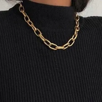 Náhrdelník ZLATÝ NÁHRDELNÍK 18K POZLÁCENÝ OCEL CHIRURGICKÁ NA DÁREK SRDCE KLÍČ