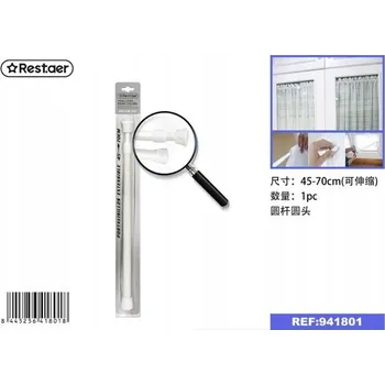 Obraz Bílá Záclonová Tyč 45-70 cm s Kulatými Koncovkami