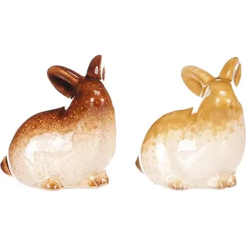 Velikonoční dekorace Keramický zajíc 7x6x5 cm - elegantní velikonoční dekorace, mix 2 variant Barva: Vícebarevná