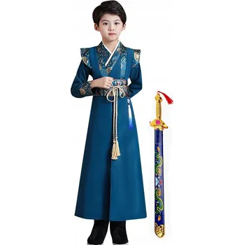 Karnevalový kostým KOSTÝM SAMURAJ NINJA TAI CHI HANFU MEČ BOJOVNÍK 120/130