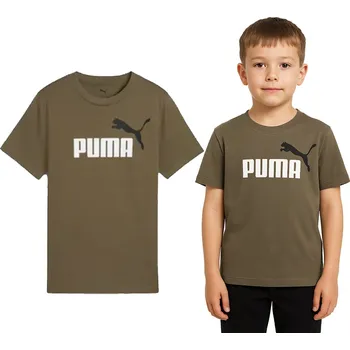 Dětská móda Puma dětské tričko zelené bavlna velikost 128