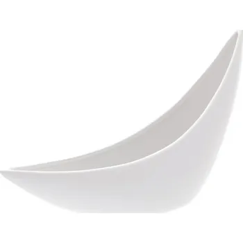 Váza Bílá keramická váza nízká - nepravidelný tvar vaničky pro moderní interiér Barva: bílá