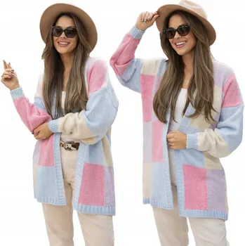 Dámský svetr Setin dámský svetr vícebarevný rovný střih do půlky stehen velikost univerzální