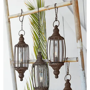 Lucerna Závěsné LED lucerny, 2dílná sada Flavin, starožitná hnědá, V/Ø cca 63.5/11.5 cm