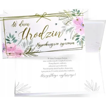 PŘÁNÍ K NAROZENINÁM Přáníčko K NAROZENINÁM Dárek Upomínka K narozeninám Lux