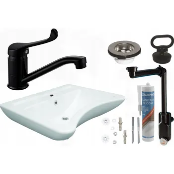 Umyvadlo Závěsná asymetrická umyvadlo Domotechnika bílé