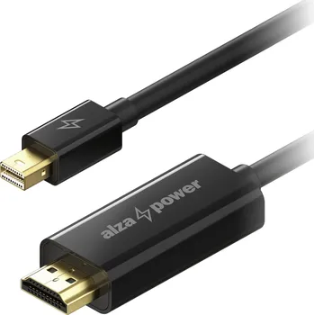 Kabel AlzaPower Core MiniDisplayPort na HDMI 4K 3m černý
