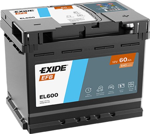 Exide Start-Stop EFB 12V 60Ah 640A EL600