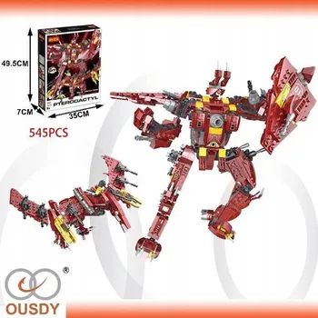 ostatní stavebnice Stavebnice Transformující Mech Červený Vysoká Kvalita 545 Dílků