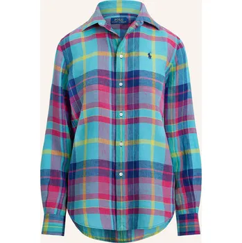 Dámská halenka Polo Ralph Lauren Dámská Lněná Košile, tyrkysová / tmavě...