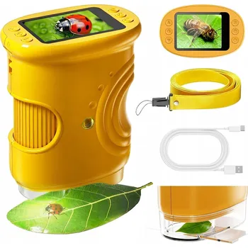 Mikroskop Digitální kapesní mikroskop 1000X s LED osvětlením, HD zvětšení pro děti