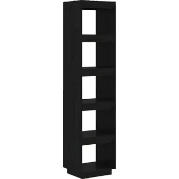 Knihovna Regál na knihy/přepážka, černý, 40x35x167 cm, borovice