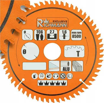 Pilový kotouč C3553 vidiový pilový kotouč na hliník a dřevo 165x20 mm 60 zubů Richmann
