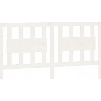 Čelo postele, bílé, 140,5x4x100 cm, masivní borovicové dřevo