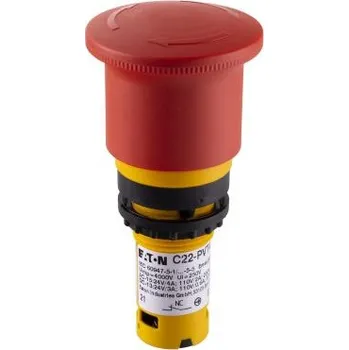 vypínač Eaton C22-PVT Uvolnění kroucením Tlačítko nouzového vypínače 22 mm 2 NC IP66, IP67, IP69