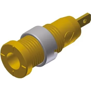 Elektrická zásuvka 2mm safety panel socket,yellow,CAT III