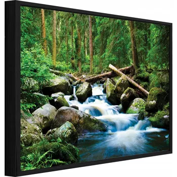Obraz OBRAZ V ČERNÉM RÁMU NA PLÁTNĚ LES POTOK PŘÍRODA OBÝVACÍ POKOJ LOŽNICE 60x40