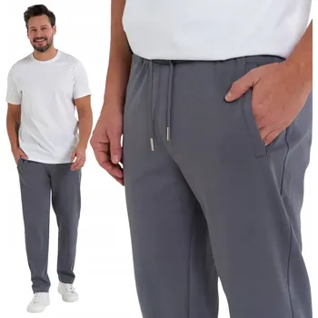 PÁNSKÉ TEPLÁKY BAVLNĚNÉ MORAJ S KAPSY ŠEDÉ M