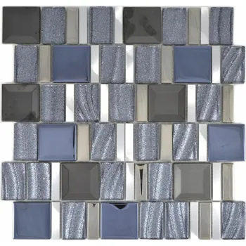 Obklad Mozaika WzorcowniaStudio 29,7 x 29,5 cm, odstíny šedé a stříbrné