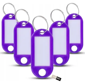 Přívěsky na klíče identifikační přívěsek klíčenky 5x2 cm fialové 5 ks