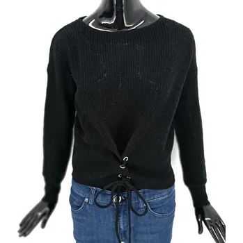 Dámský svetr Brave soul Dámský svetr, černý se šněrováním Velikosti XS-XXL: L Nové