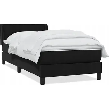 Postel Kontinentální postel černá 213 x 93 x 78/88 cm s matrací 90 x 210 x 20 cm