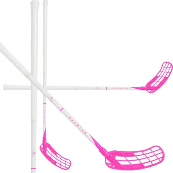Florbal Salming Q-Series Aero F29 White/Pink Florbalová hůl bílá / růžová, Flow, Pravá (pravá ruka dole), 96cm (=106cm)