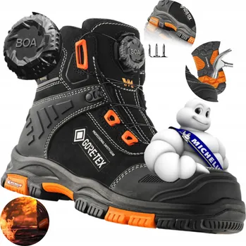 Pracovní obuv Pracovní kotníková obuv VM Footwear černá s ocelovou špičkou, velikost 45