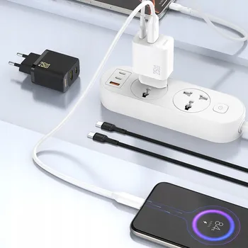 RYCHLÁ SÍŤOVÁ NABÍJEČKA 25W USB-A USB-C ČERNÁ