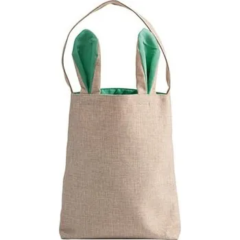 Lněná taška - zelené uši 29x34 cm s potiskem