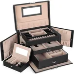 Troli Exkluzivní černá šperkovnice se zrcátkem JBC121B + 2 měsíce na vrácení zboží