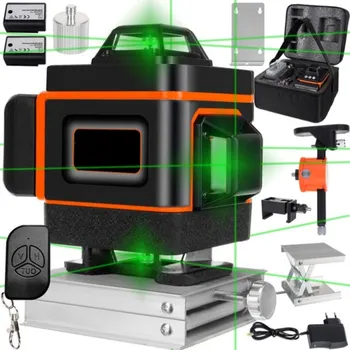 Bezpečnostní kamera Laserová vodováha křížová stavební 16 linií 360 stupňů 4D zelená