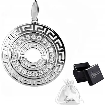 Přívěsek Stříbrný přívěsek ryzost 925 Elegantní Přívěsek řecký meandr se zirkony