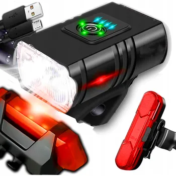 Cyklosvítilna SVĚTLO NA KOLO PŘEDNÍ ZADNÍ SADA LED USB NA ŘIDÍTKA
