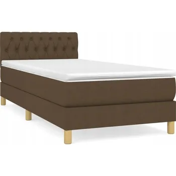 Postel Kontinentální postel 203x90x78/88 cm tmavě hnědá s matrací 90x200x20 cm