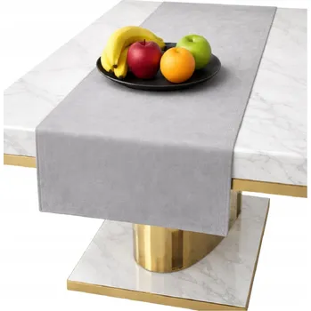 ubrus BĚHOUN na stůl velurový SVĚTLE ŠEDÝ 40x140 cm hladký klasický běhouny