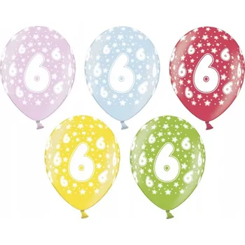 Balónek Balónky ČTYŘKA 36 cm k 4. narozeninám 5ks mix